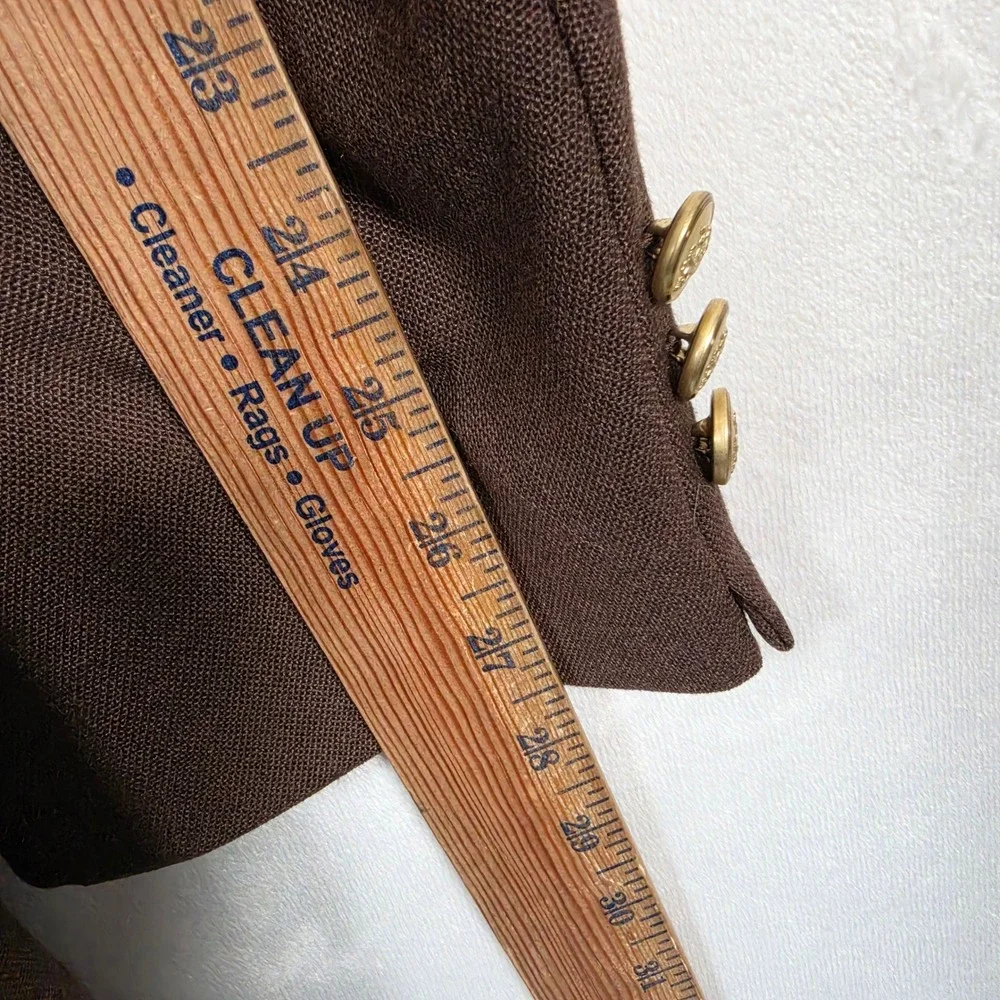 Vintage Stafford Blazer Men's 50XL Brown Gold Crest 2 Button Preppy USA